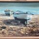 Tableau HST "Barques sur la Plage" éc. XX° Signé M. Marti