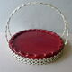 Serving tray in ceramic by Yvon Roy and metal from the 1950s