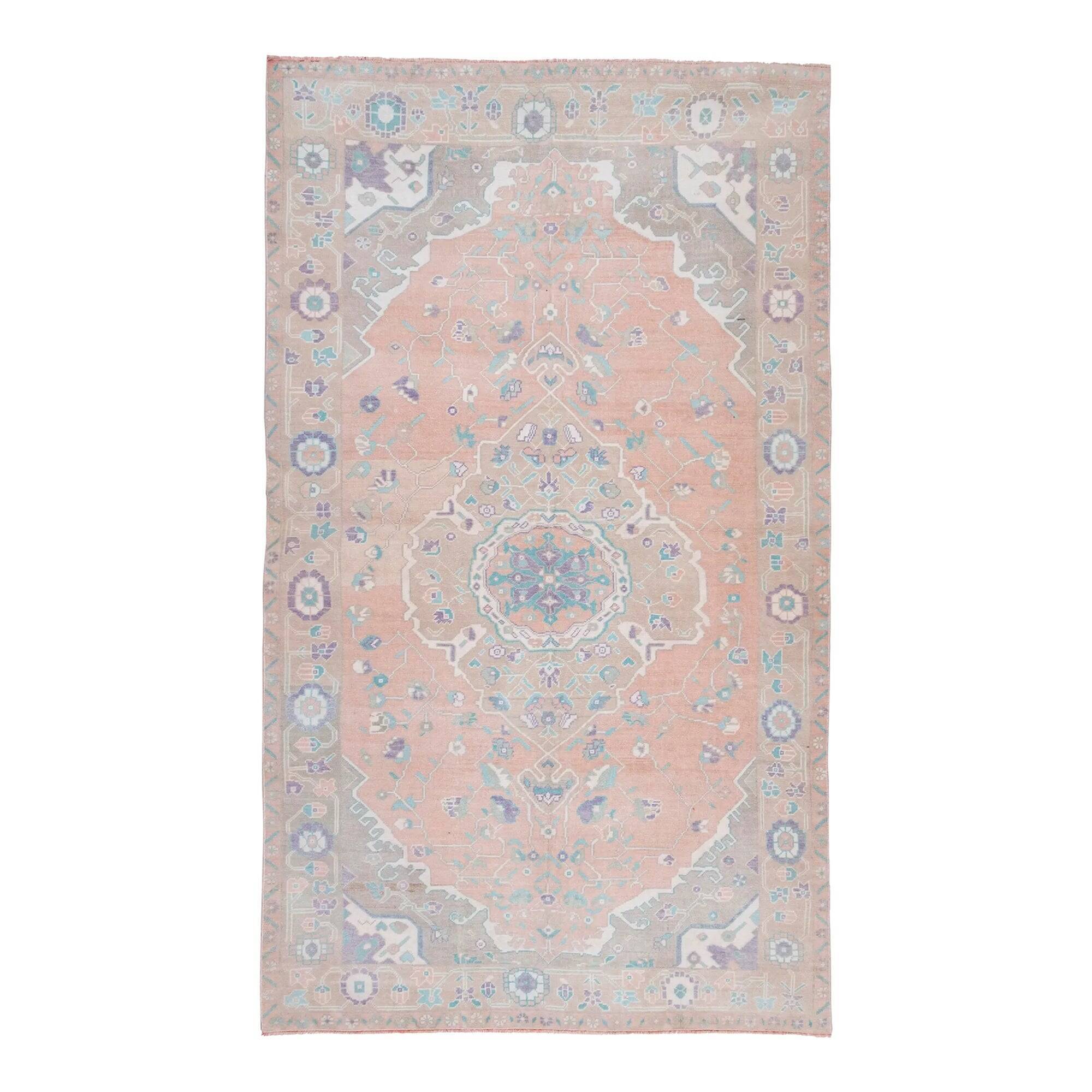 Vintage Turkish Oushak rug 174x302 cm