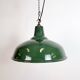 Industrial British Green Enamel Factory Pendant Lamp, 1960s