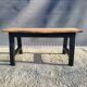 Bicolour coffee table in solid oak with 19th-century legs • Unique piece "Raw"