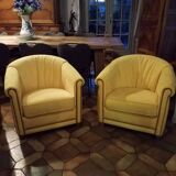 Paire de fauteuils jaune