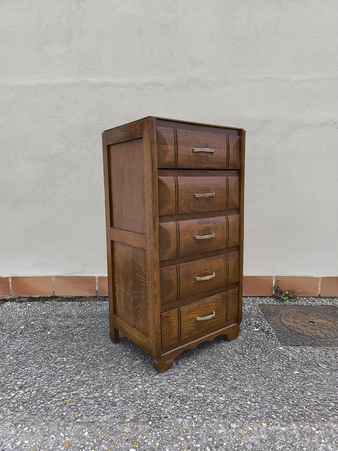 Art Deco oak chiffonier