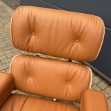 Vitra Eames Lounge Chair XL + Ottoman, Cognac leather & Santos Rosewood