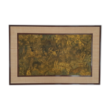 Tableau indonésien encadré 93 x 60,5 cm