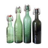 4 bouteilles Brasserie verre vert