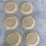 Set of 6 hand-painted Longchamp plates