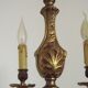Lustre Art nouveau français en bronze à 6 lumières avec bras en volutes et détails en forme de feuilles