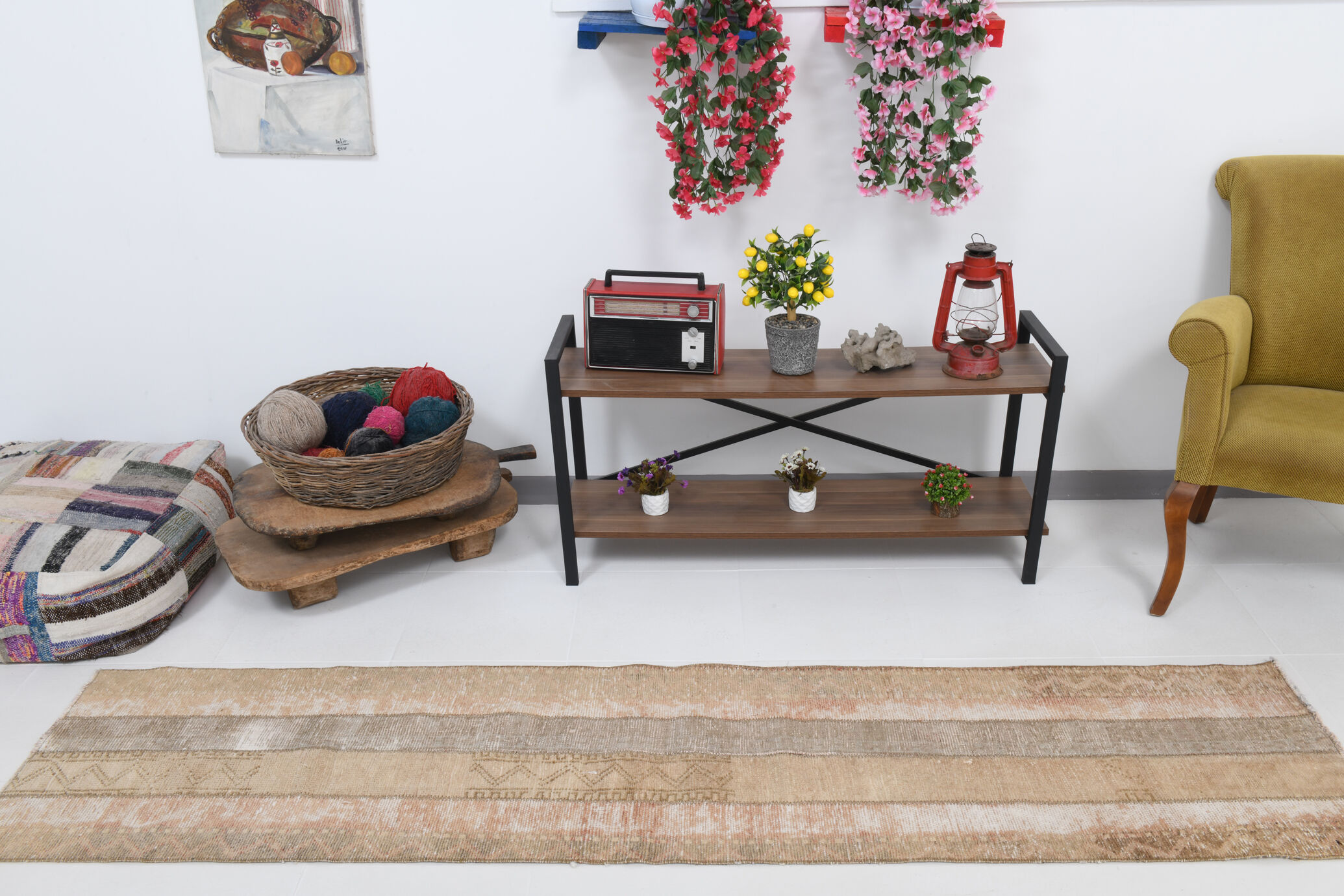 2x8 vintage runner rug 60x260cm