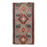 Tapis tribal géométrique vintage fait main 5x10, 160x317 cm
