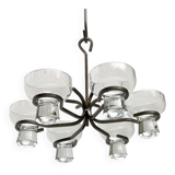 Mid-century metal and glass candle holder suspension from Denmark, 1960s.