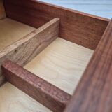 1970s, Danish chest of drawers, teak wood, rattan, original condition.