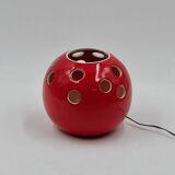 Vintage Red Ceramic Lamp Handcrafted in Italy, 1970s