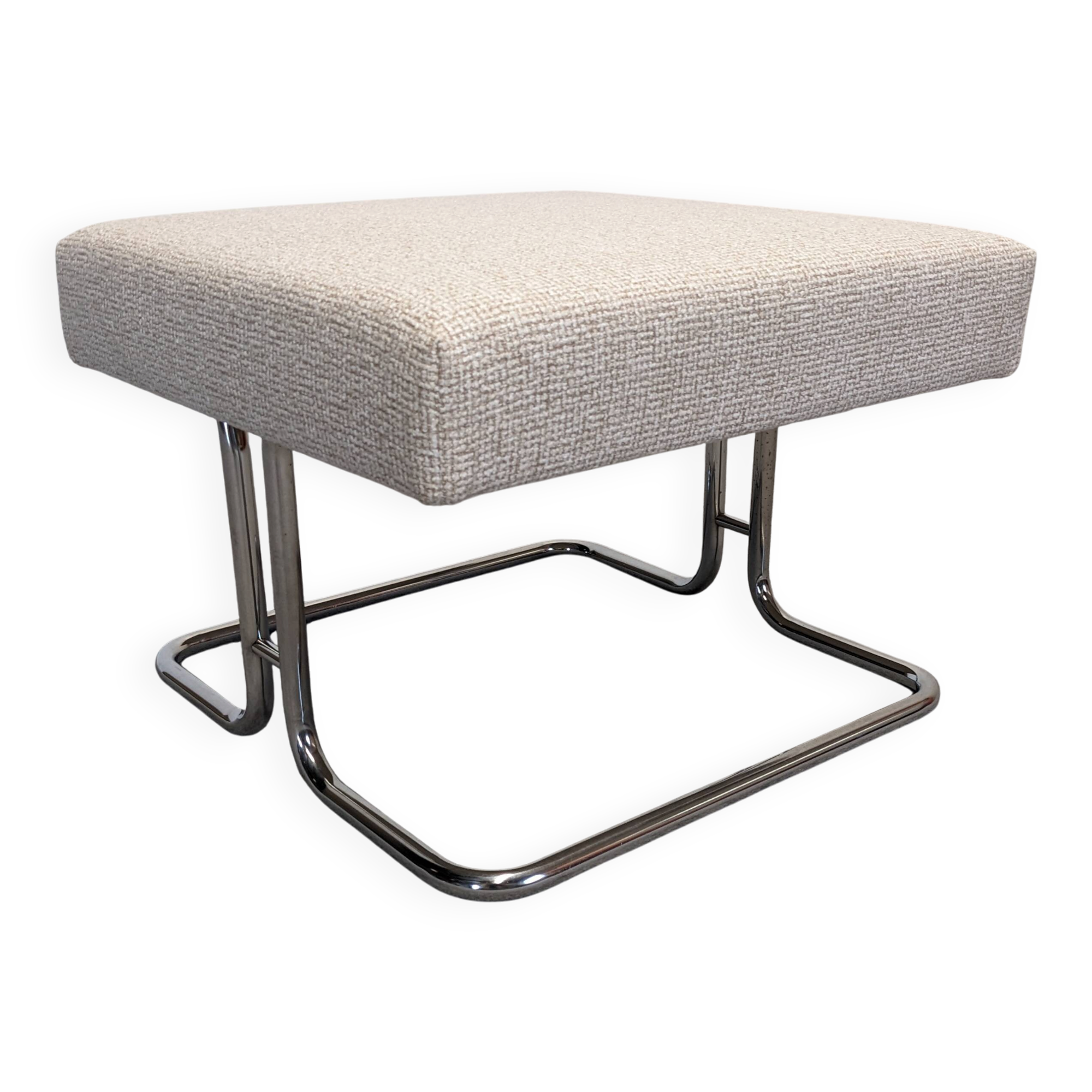 Low stool or tubular ottoman Space Age, France around 1970