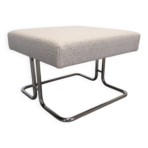 Tabouret bas ou ottoman tubulaire Space age, France vers 1970