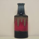 vintage red and grey-blue West Germany vase VEB Handelsleben