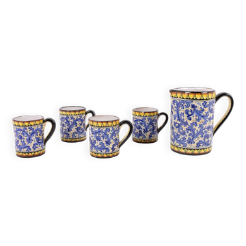 Italian Art Pottery set from Caltagirone, 1980’s Sicily