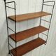 Wall shelf string wood and black metal