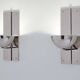 Pair of modernist wall lights by Claude Parent, nickel-plated steel, 1992.