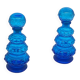 Duo of vintage blue glass bottles / carafe, Empoli, Italy