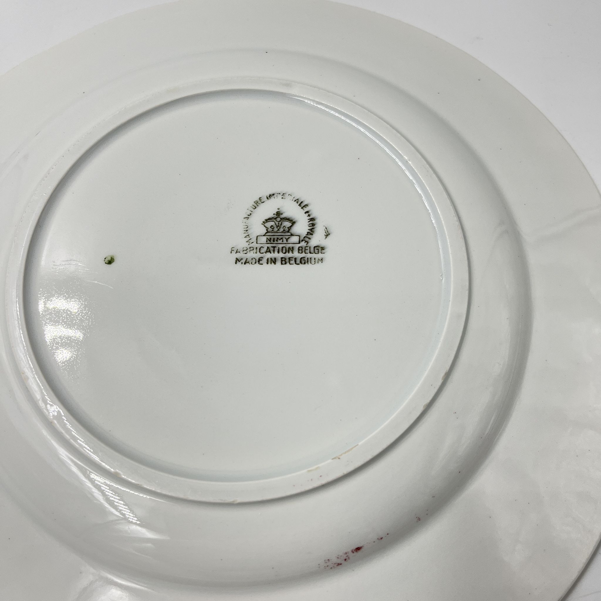 Lot de deux assiettes Royal impérial Nimy