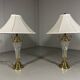 Hollywood Regency crystal & brass table lamps by Underwriters Laboratories Inc