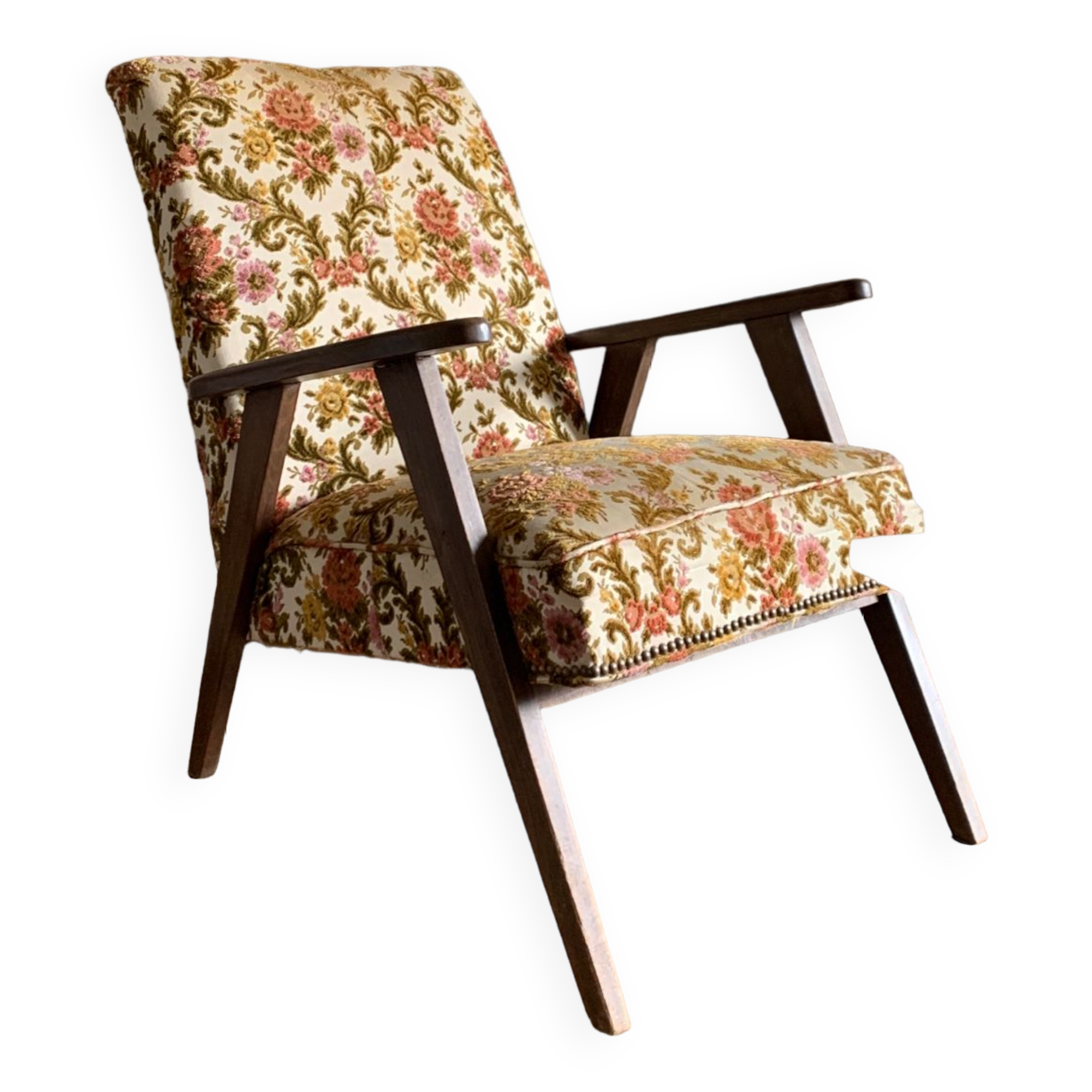 Vintage armchair floral fabric