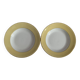White and pastel yellow Amandinoise plates