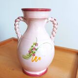 Double braided handle ceramic vase