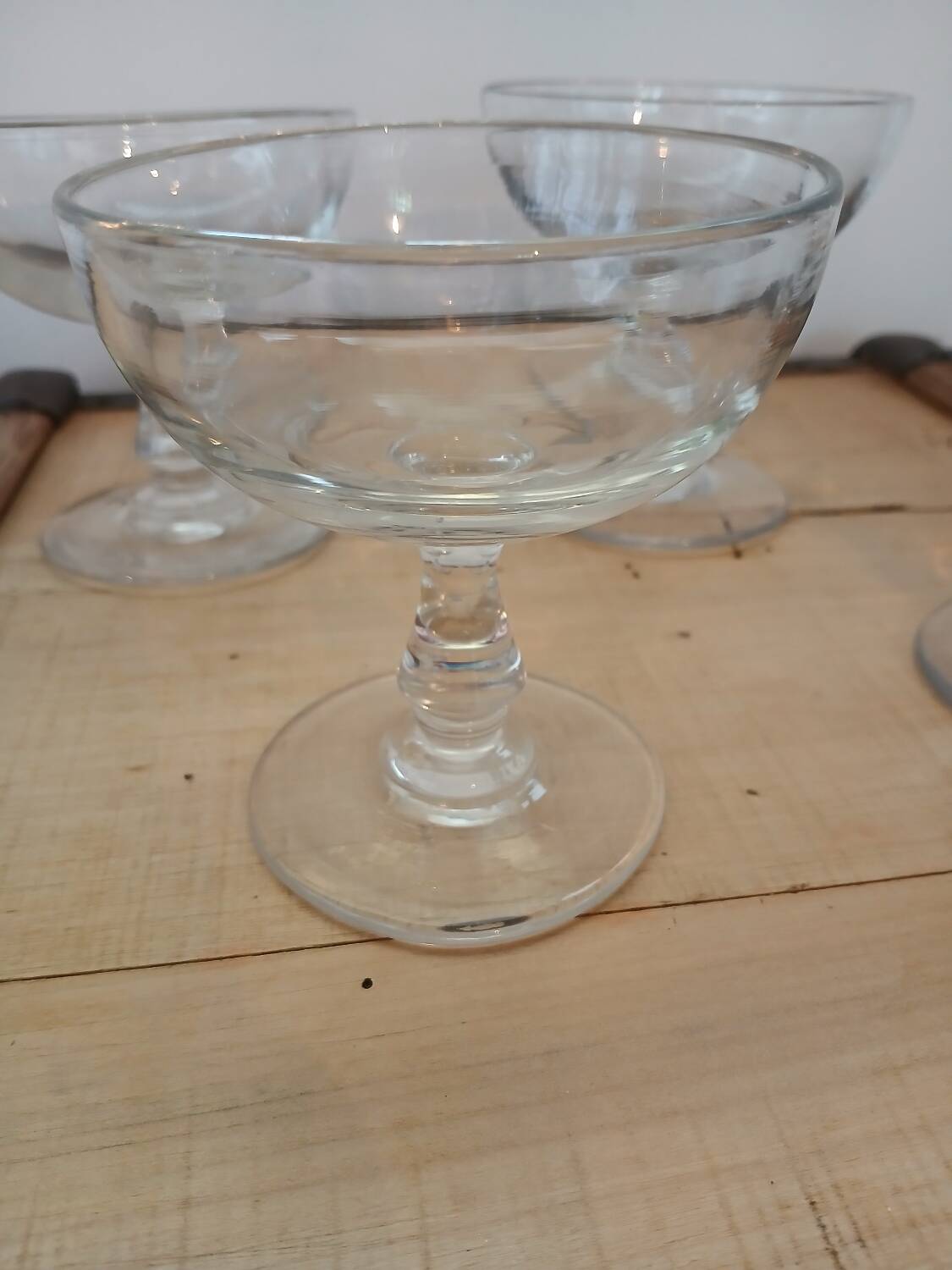 4 antique champagne glasses