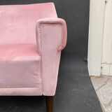 Vintage pink velvet armchair