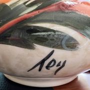 Vase vintage en céramique signé Roy – Décor Main – Années 60/70