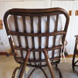Rare-Vintage - Set of two rattan and bamboo armchairs - reclining armchairs - 80s