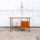 Nickel-plated metal and teak wood desk Italy, 60s