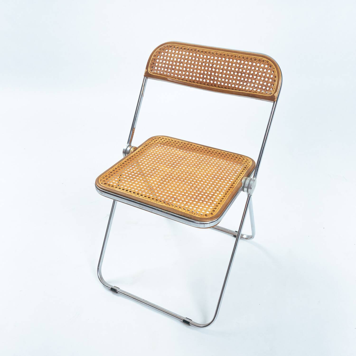 Castelli Plia wicker folding chairs Giancarlo Piretti, set of 8