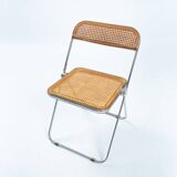 Castelli Plia wicker folding chairs Giancarlo Piretti, set of 8
