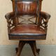 Victorian captain's chair in leather restored by Cornelius V Smith.
