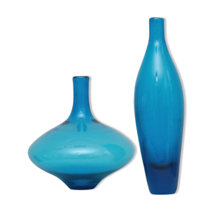 Duo de vases Axel Mørk - verre bleu