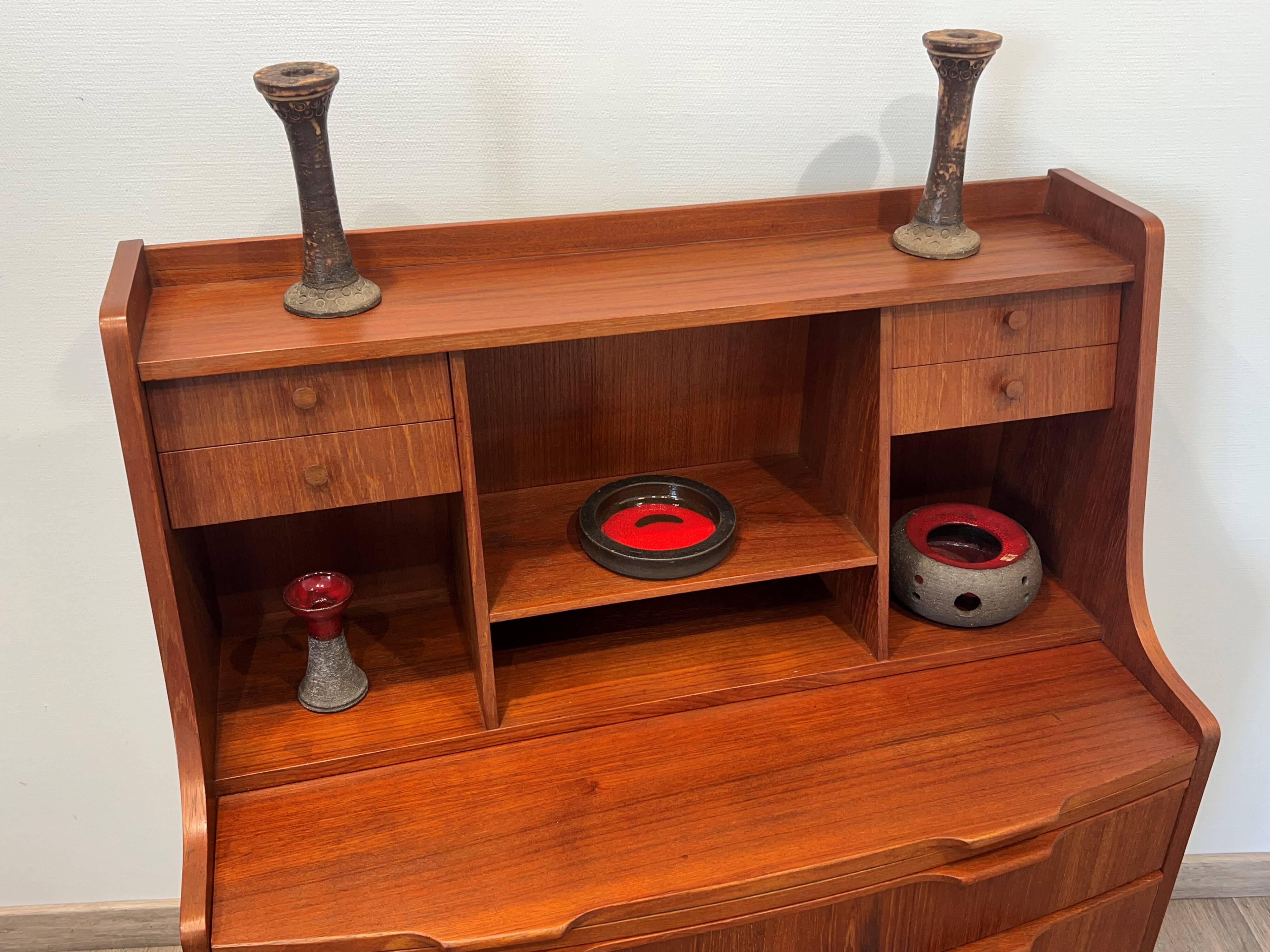 Scandinavian teak secretary from the 1960s, Denmark.