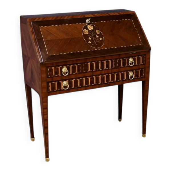 Bureau de Pente en Palissandre et Acajou, style Louis XVI – Milieu XIXe