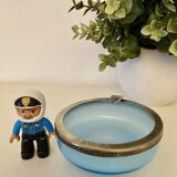 Blue opaline ashtray