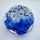 Large blue glass catchall - Murano Venice 1960