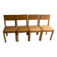 Set of 4 solid oak dining chairs – 1990s