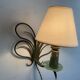 Pair of wall lights in patinated green painted iron, 1950s