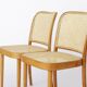 4 chaises de café viennoises en bois et cannage, restaurées, début du XXe siècle