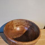 Vintage stoneware salad bowl signed La Hulotte Caylus
