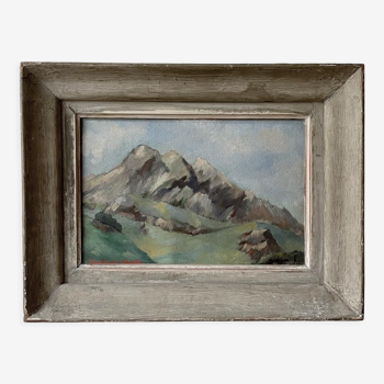 Paysage de montagne de Jean Paul Clarke, huile sur toile