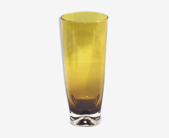 Vase en cristal orangé