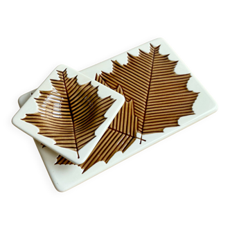 Vintage Verceram tray + butter dish