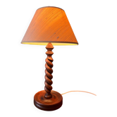 Lampe à poser année 50 en bois tourné